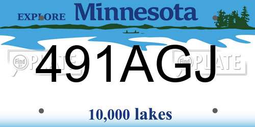 491AGJ Minnesota License Plate