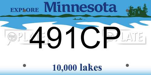 491CP Minnesota License Plate