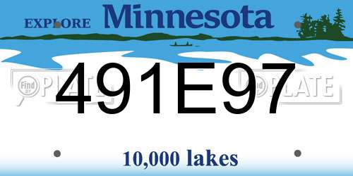 491E97 Minnesota License Plate