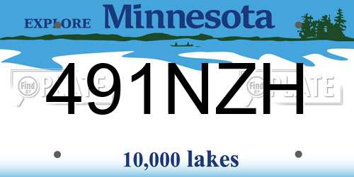 491NZH Minnesota License Plate