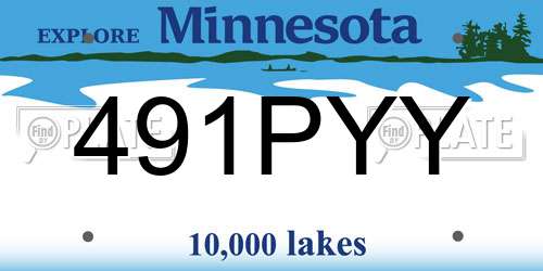 491PYY Minnesota License Plate