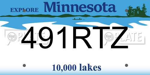 491RTZ Minnesota License Plate