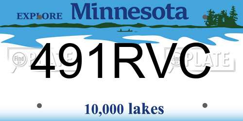 491RVC Minnesota License Plate