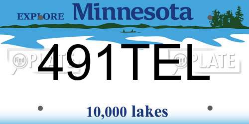 491TEL Minnesota License Plate