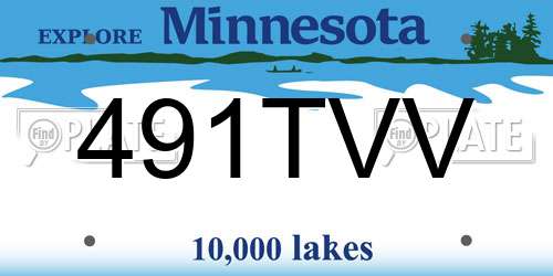 491TVV Minnesota License Plate