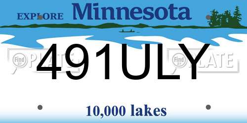 491ULY Minnesota License Plate