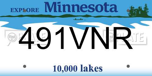 491VNR Minnesota License Plate