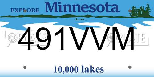 491VVM Minnesota License Plate