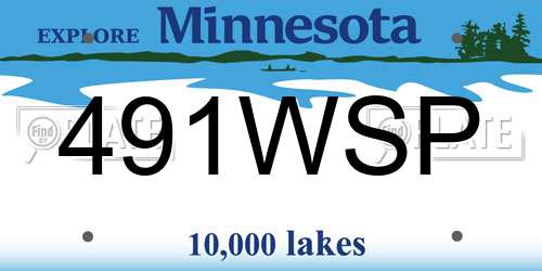 491WSP Minnesota License Plate