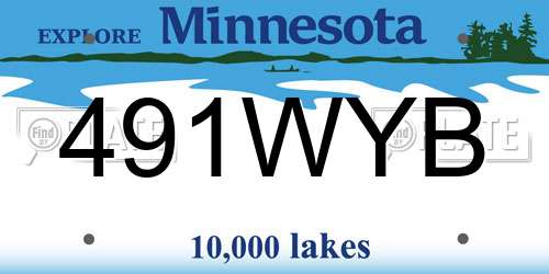491WYB Minnesota License Plate