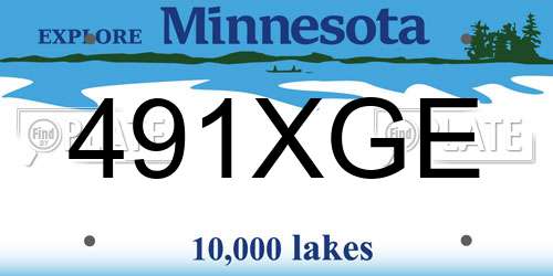 491XGE Minnesota License Plate