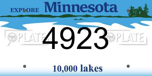 4923 Minnesota License Plate