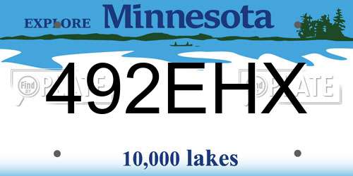 492EHX Minnesota License Plate