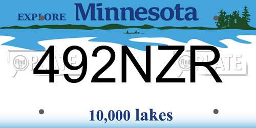 492NZR Minnesota License Plate