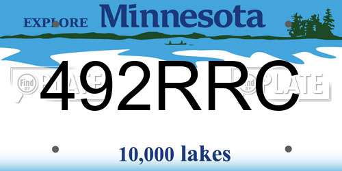 492RRC Minnesota License Plate
