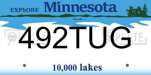 492TUG Minnesota License Plate