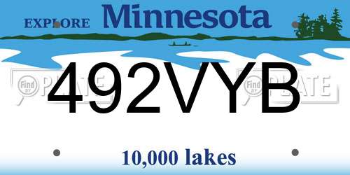 492VYB Minnesota License Plate