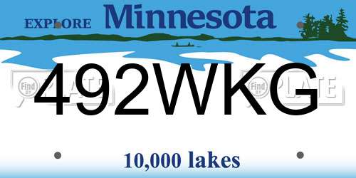 492WKG Minnesota License Plate