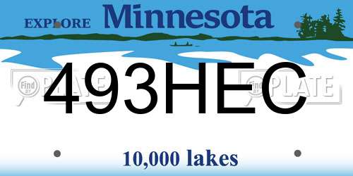 493HEC Minnesota License Plate