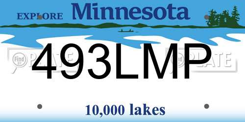 493LMP Minnesota License Plate