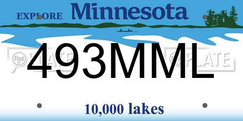 493MML Minnesota License Plate