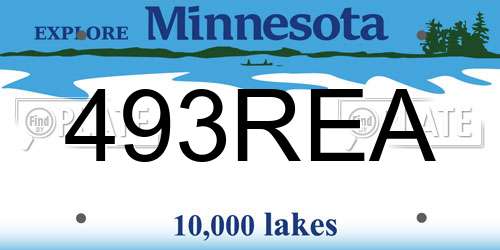 493REA Minnesota License Plate
