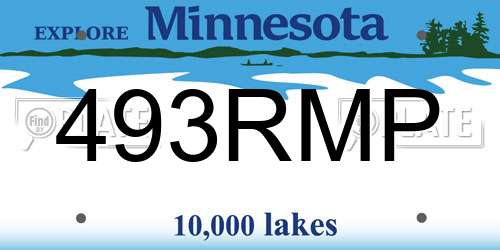 493RMP Minnesota License Plate