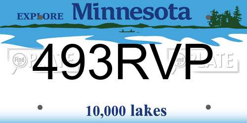 493RVP Minnesota License Plate