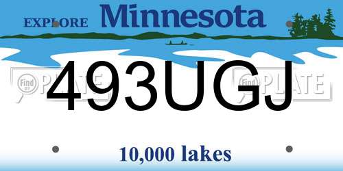 493UGJ Minnesota License Plate