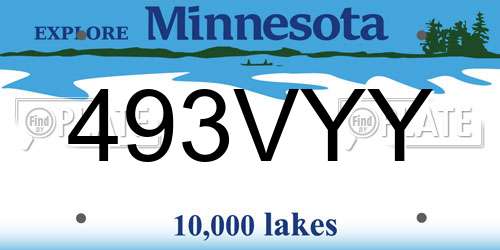 493VYY Minnesota License Plate