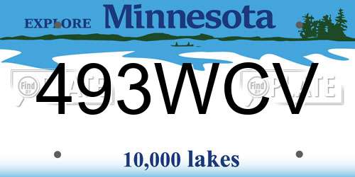 493WCV Minnesota License Plate