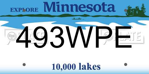 493WPE Minnesota License Plate