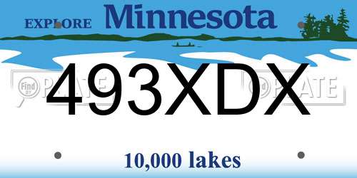 493XDX Minnesota License Plate
