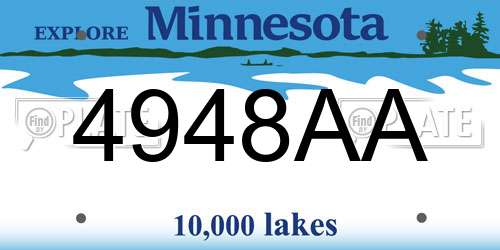 4948AA Minnesota License Plate