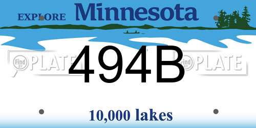494B Minnesota License Plate