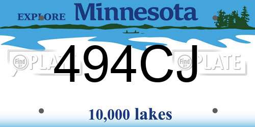 494CJ Minnesota License Plate