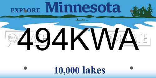 494KWA Minnesota License Plate