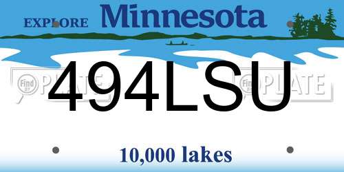 494LSU Minnesota License Plate