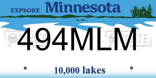494MLM Minnesota License Plate