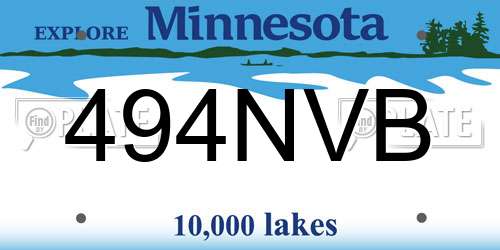 494NVB Minnesota License Plate