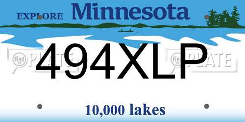 494XLP Minnesota License Plate
