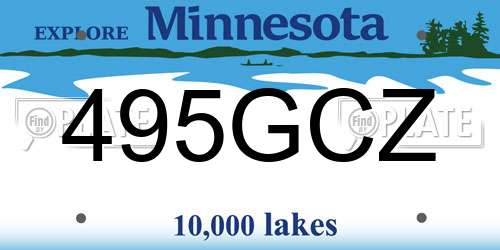 495GCZ Minnesota License Plate