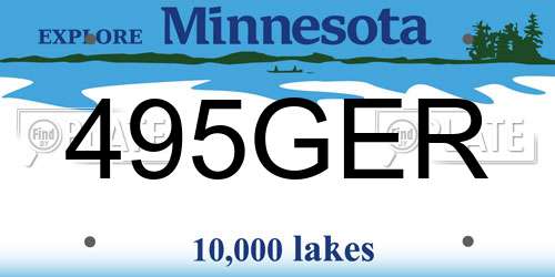 495GER Minnesota License Plate