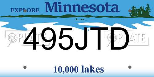 495JTD Minnesota License Plate