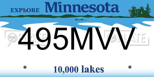 495MVV Minnesota License Plate