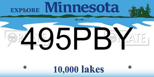 495PBY Minnesota License Plate