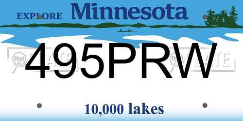 495PRW Minnesota License Plate