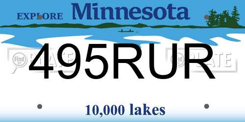495RUR Minnesota License Plate