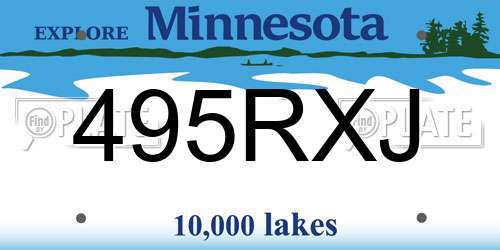 495RXJ Minnesota License Plate