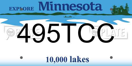 495TCC Minnesota License Plate